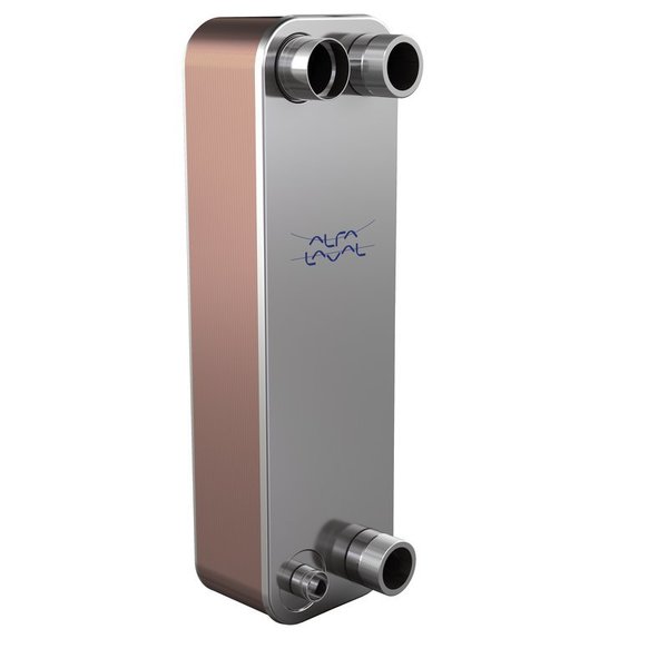 Alfa Laval Brazed Plate Heat Exchanger, AISI 316L, Stainless Steel, 100 Plates-Single Circuit Evaporator 660k BTU ACH220EQ-100AM-F